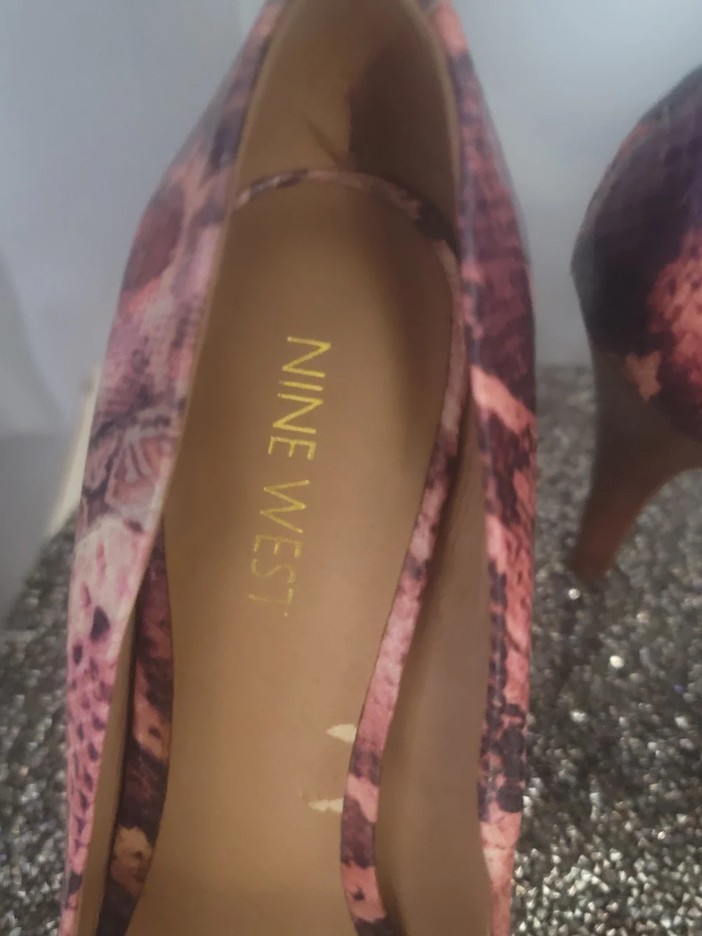 Nine West Pink Snake-Print Stiletto Pumps